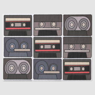 Papier Mousseline Fête d'anniversaire avec cassette audio