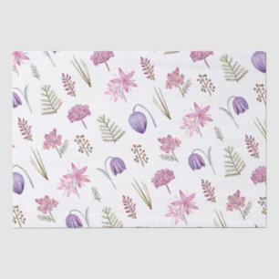 Papier Mousseline Fête d'anniversaire bébé fleurs rose violet modern