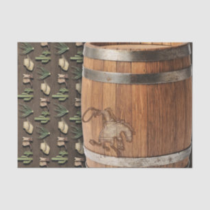 Papier Mousseline Fête d'anniversaire Cowboy Western Rodeo Tonneau e