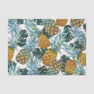 Papier Mousseline Fête d'anniversaire exotique tropicale d'ananas et