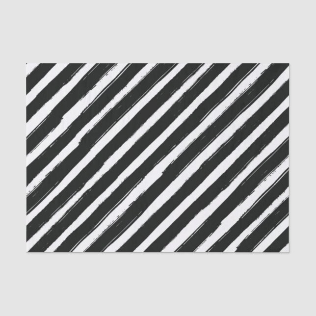 Papier Mousseline Fête d'Anniversaire moderne Noir & Blanc (Recto)