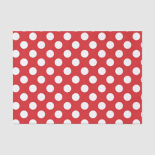 Papier Mousseline Fête d'anniversaire pois rouges et blancs