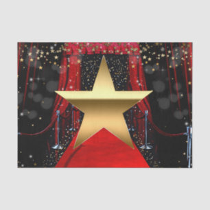 Papier Mousseline Fête d'anniversaire Red Carpet Hollywood Gold Star