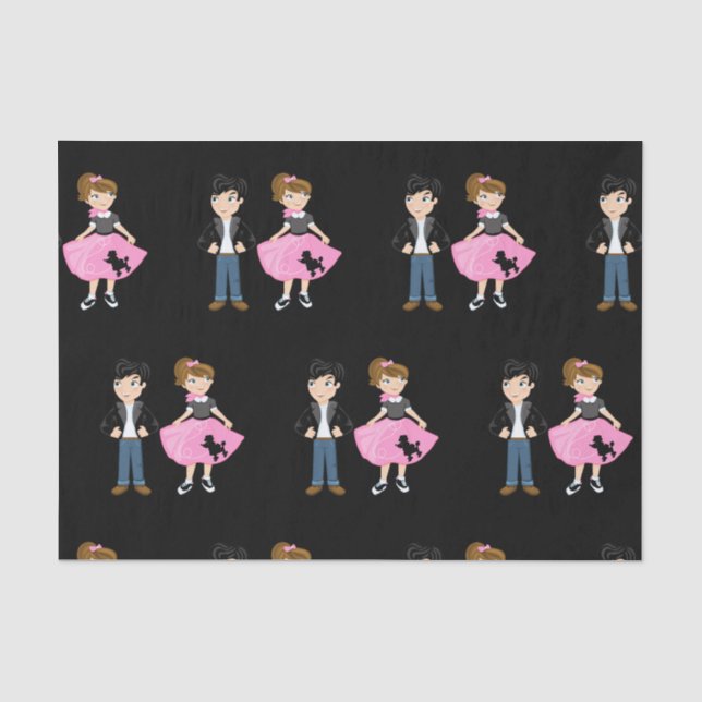 Papier Mousseline Fête d'anniversaire Retro Sock Hop (Recto)