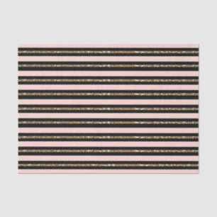 Papier Mousseline Fête d'anniversaire Rose Gold Pailleté & Rayures N