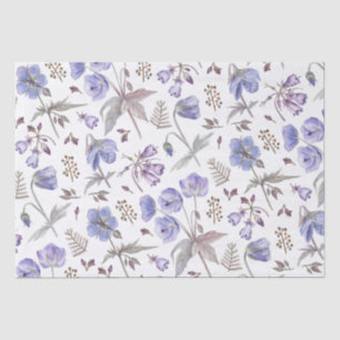 Papier Mousseline Fête de fleurs sauvages violettes élégantes et ten