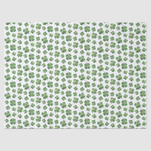 Papier Mousseline Fête de la St Patrick, verte et blanche, quatre fe