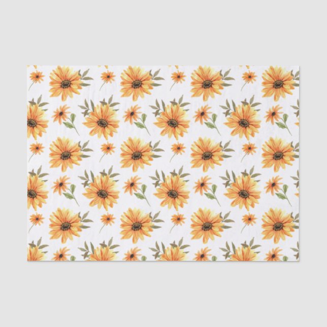 Papier Mousseline Fête de la verdure du tournesol botanique jaune (Recto)