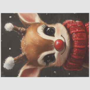 Papier Mousseline Fête de Noël de Découpage Rudolph Reindeer