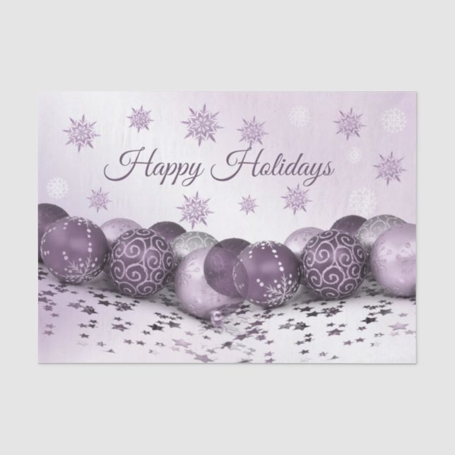 Papier Mousseline Fête de Noël Pink Purple Orament Snowflakes (Recto)