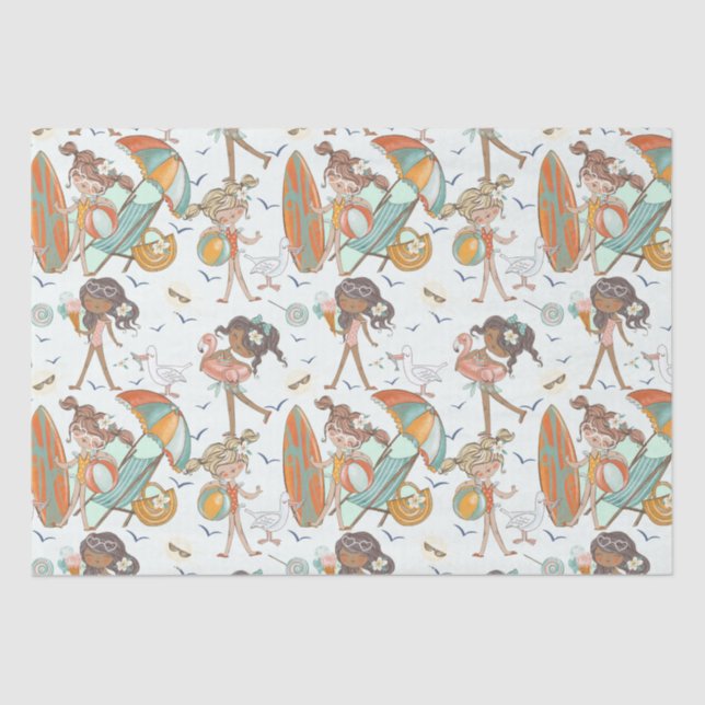 Papier Mousseline Fête de plage des filles (Recto)