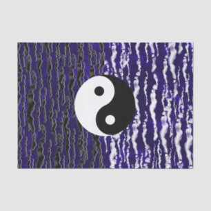 Papier Mousseline Fête d'énergie Zen de Tranquilité Bleue Yin Yang