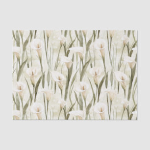 Papier Mousseline Fête des mariées florale blanche Calla Lily