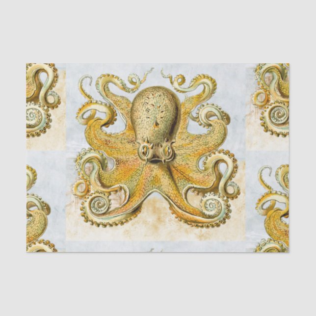 Papier Mousseline Fête des pères de calmar Kraken (Recto)