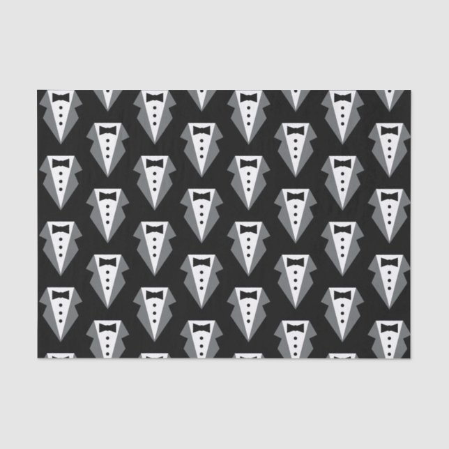 Papier Mousseline Fête des pères de Cravate noire Tuxedo (Recto)
