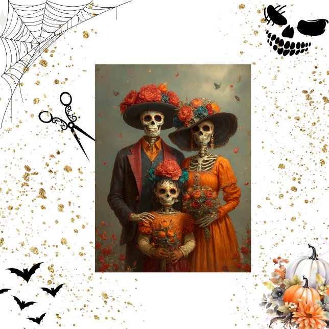 Papier Mousseline Fête d'Halloween de la famille du squelette de déc (Créateur téléchargé)