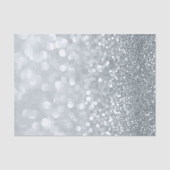 Papier Mousseline Fête Douce 16 ans Pailletée Paillettes Blanches (Recto)