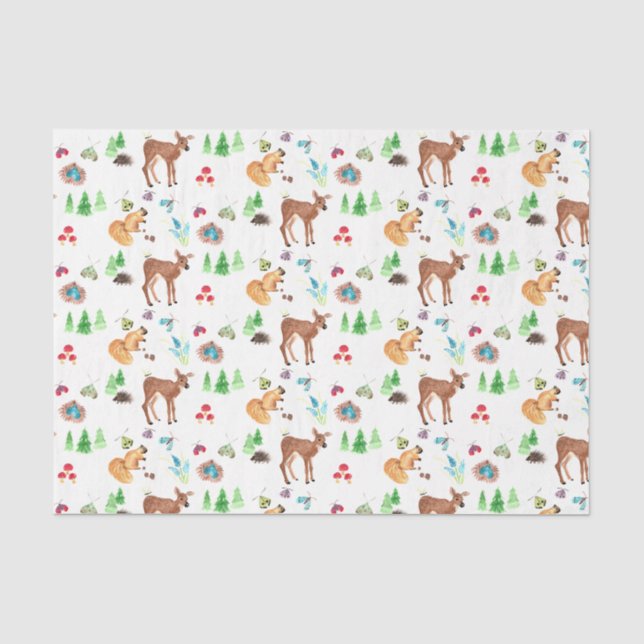 Papier Mousseline Fête et amis des bois (Recto)