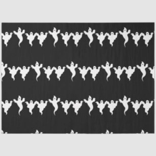 Papier Mousseline Fête fantasmagorique Halloween 3 fantômes noir et