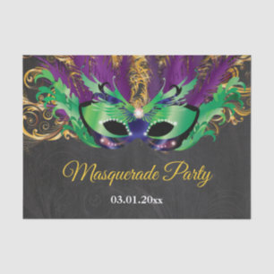 Papier Mousseline Fête Mascarade Magique Nuit Verte Purple Or