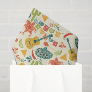Papier Mousseline Fête mexicaine à motif d'anniversaire