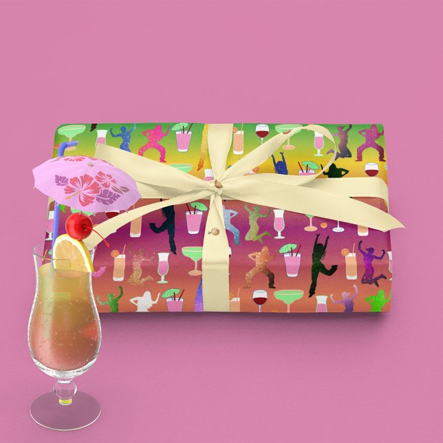 Papier Mousseline Fêter Les Femmes Avec Motif Cocktails (Créateur téléchargé)