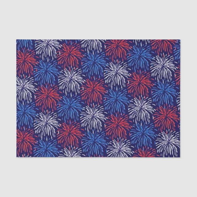 Papier Mousseline Feu d'artifice patriotique (Recto)