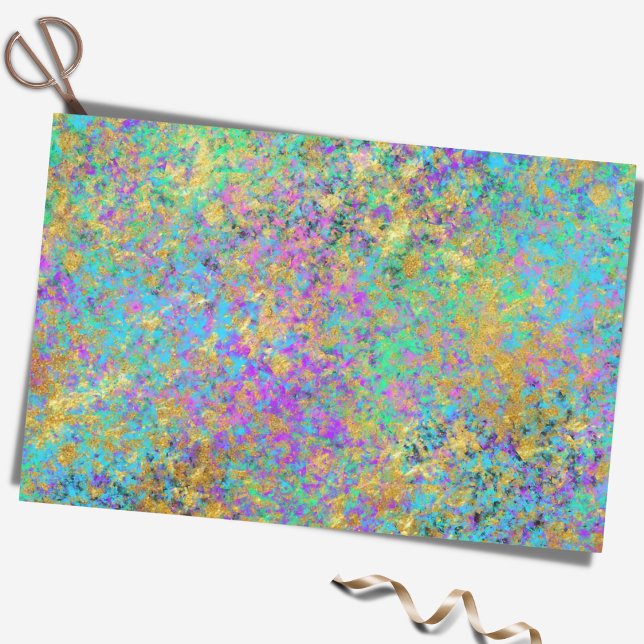 Papier Mousseline Feu Optique Gemstone Faux or Iridescente Couleur (Créateur téléchargé)