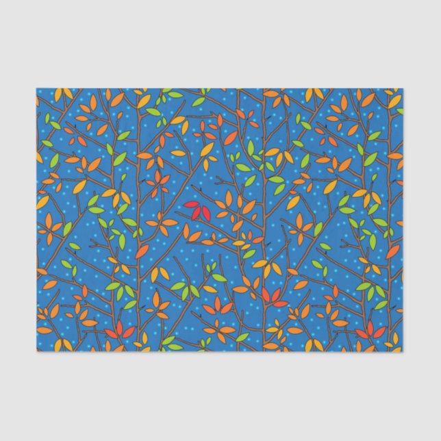 Papier Mousseline Feuille d'automne coloré (Recto)
