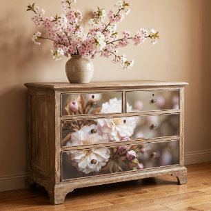 Papier Mousseline Feuille de bronze rose double floraison Sakura