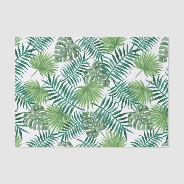 Papier Mousseline Feuille de cadeau, plante, paume, vert, fond (Recto)