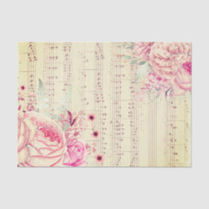 Papier Mousseline feuille de musique bouquet