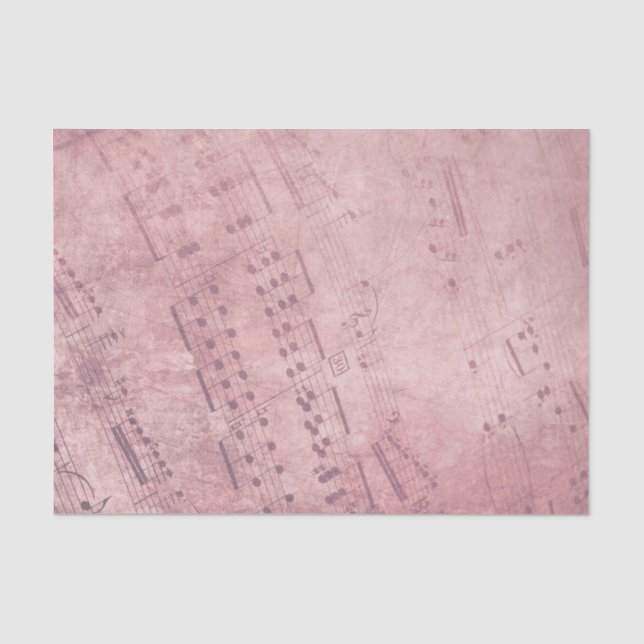 Papier Mousseline Feuille de musique en or rose vintage (Recto)