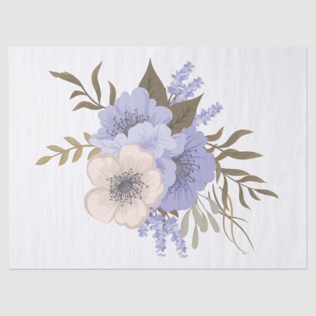 Papier Mousseline feuille de tissu de fleurs de printemps (Recto)