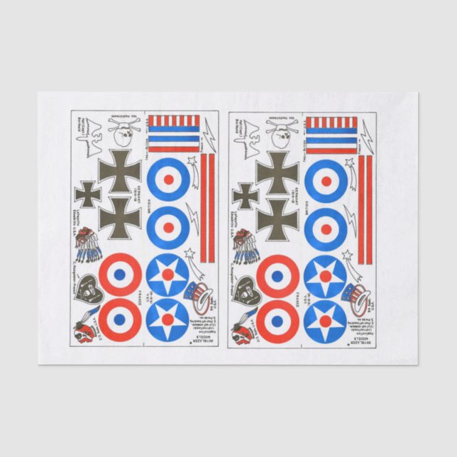 Papier Mousseline feuille d'insignes d'avion modèle de Dixième de (Recto)