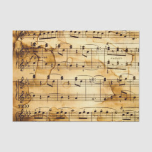 Papier Mousseline Feuille d'or Musique Tissus papier