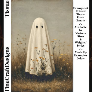 Papier Mousseline Feuille Fantaisiste Fantôme dans Fleurs Sauvages D