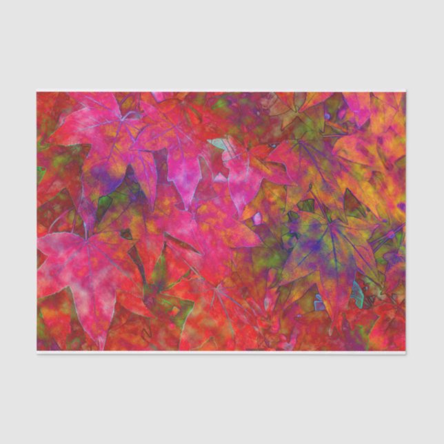 Papier Mousseline Feuille rouge Abstraite (Recto)