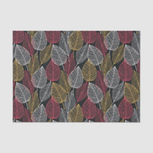 Papier Mousseline Feuille squelette moderne Motif d'automne