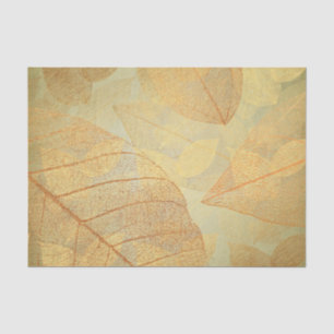 Papier Mousseline Feuille squelettique en bronze d'or