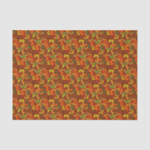 Papier Mousseline Feuilles automnales - Arrière - plan rouge
