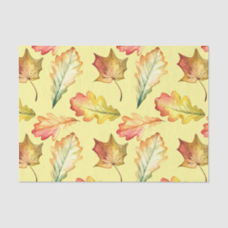 Papier Mousseline Feuilles automnales (Design 46 série Jaune/Orange)