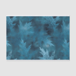 PAPIER MOUSSELINE FEUILLES D'AUTOMNE BLEU AUTOMNE