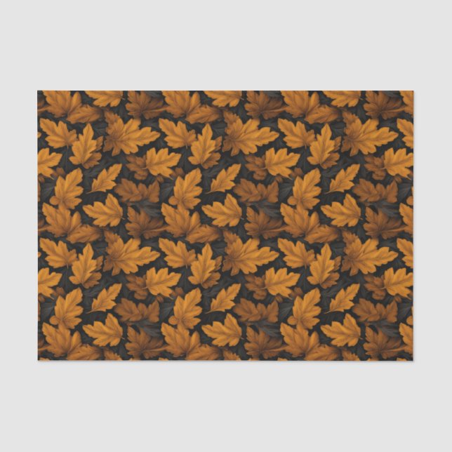 Papier Mousseline Feuilles D'Automne Brown Et Orange Folio (Recto)