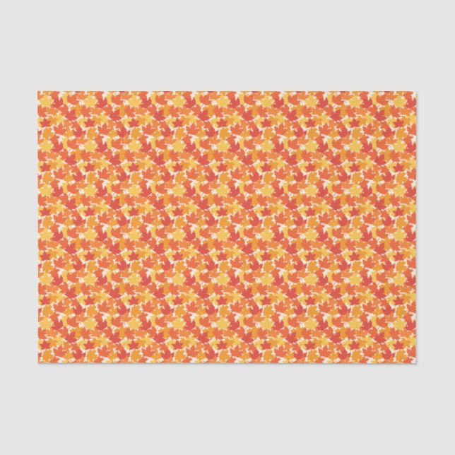 Papier Mousseline Feuilles d'automne éparpillées Couleurs d'automne (Recto)