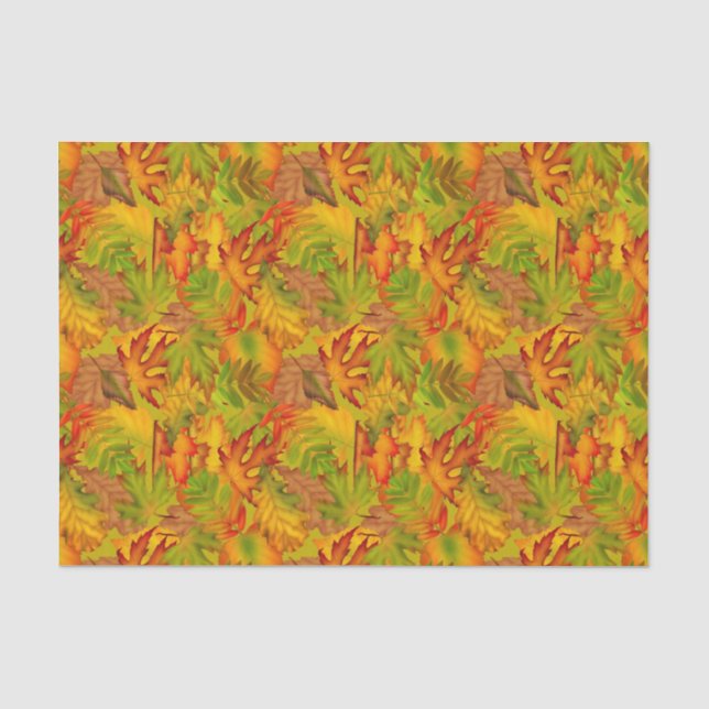 Papier Mousseline Feuilles d'automne Papier Tissu (Recto)