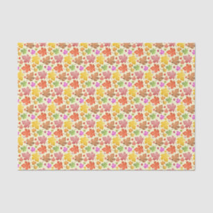 Papier Mousseline Feuilles d'automne peintes Motif de feuilles d'éra