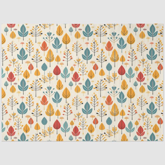 Papier Mousseline Feuilles d'automne rétro Feuilles d'automne Motif (Recto)