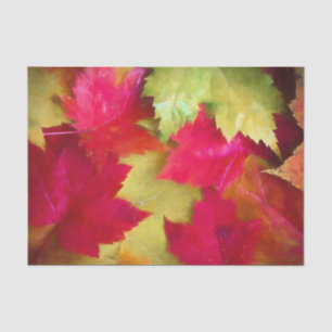 Papier Mousseline Feuilles de érable rouge jaune d'automne Art