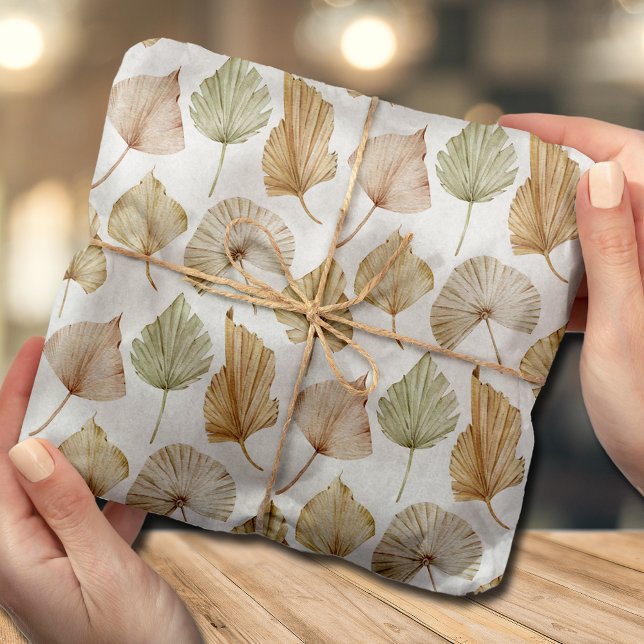 Papier Mousseline Feuilles de palmier aquarelle exotiques (Créateur téléchargé)